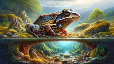 Мъжките на най-малката зъбата жаба прегръщат малките си