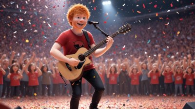 Ед Шийрън в надяждане с шоколадови бонбони и нестандартно караоке (ВИДЕО)