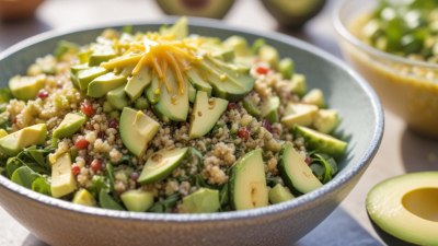 Салата, която засища – с авокадо, киноа и медено-лимонов дресинг